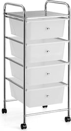 Giantex Rolling Cart with Drawers, Craft Organizer with Wheels, 4 Drawer - Image 8