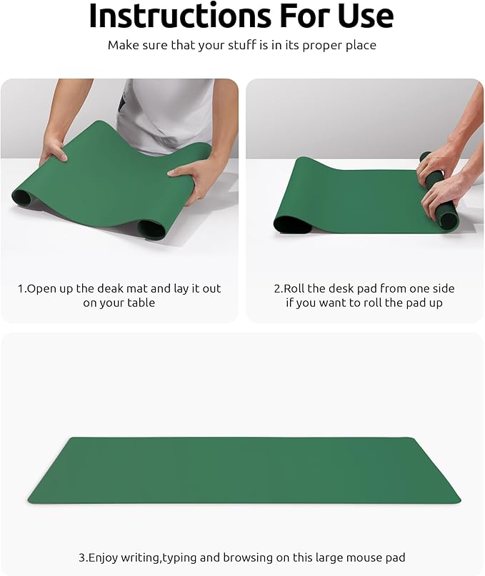 YSAGi Leather Desk Pad Protector, Office Desk Mat, Large Mouse Pad, Non-Slip PU - Image 9