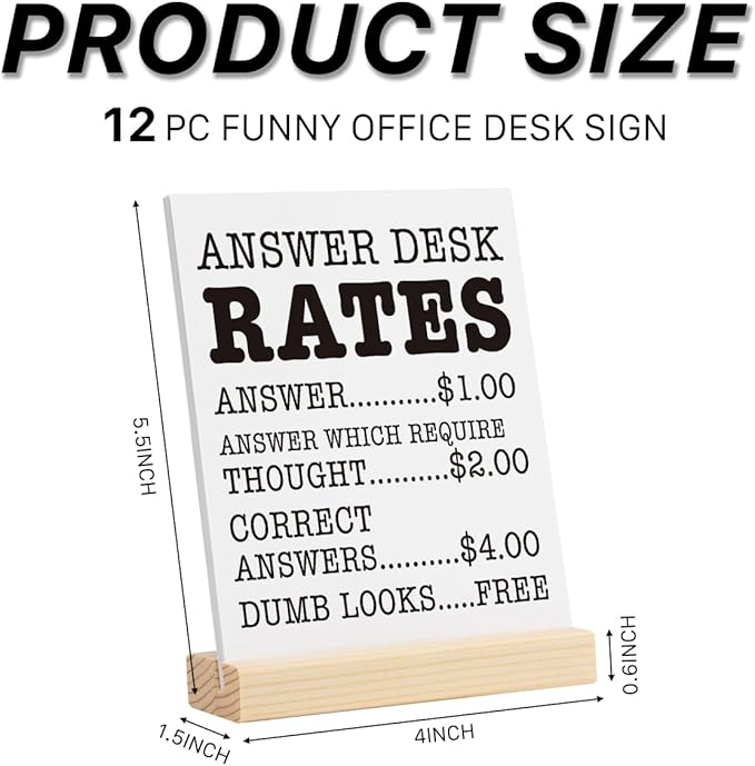 Funny Office Decor Desk Signs, 12 Different Cards Desktop Novelty, Boss Day - Image 3