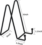 Decolore 3 Pack 6 Inch Black Metal Display Stands Plate Holder Display Stands - Image 3