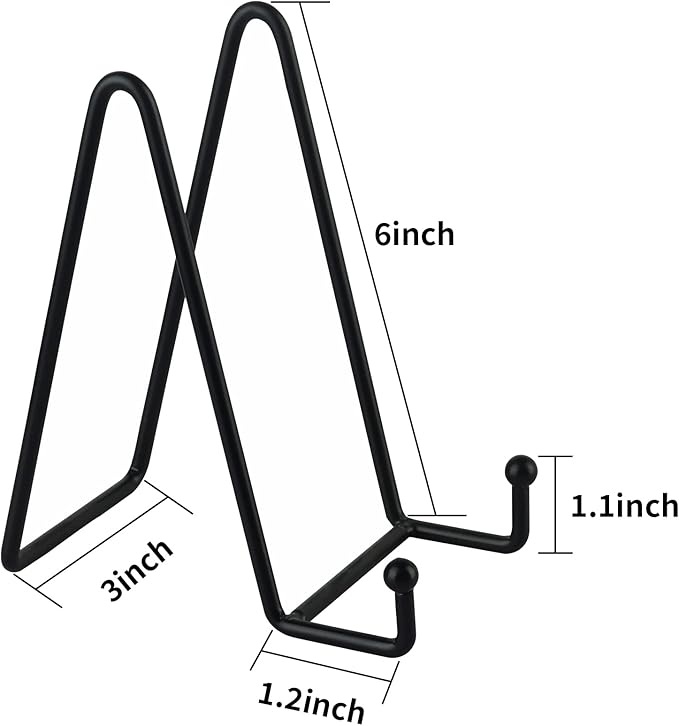 Decolore 3 Pack 6 Inch Black Metal Display Stands Plate Holder Display Stands - Image 3
