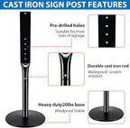 VAIIGO Heavy Duty Parking Sign Post Stand 49", 20lbs Cast Iron Base Sign Post - Image 5