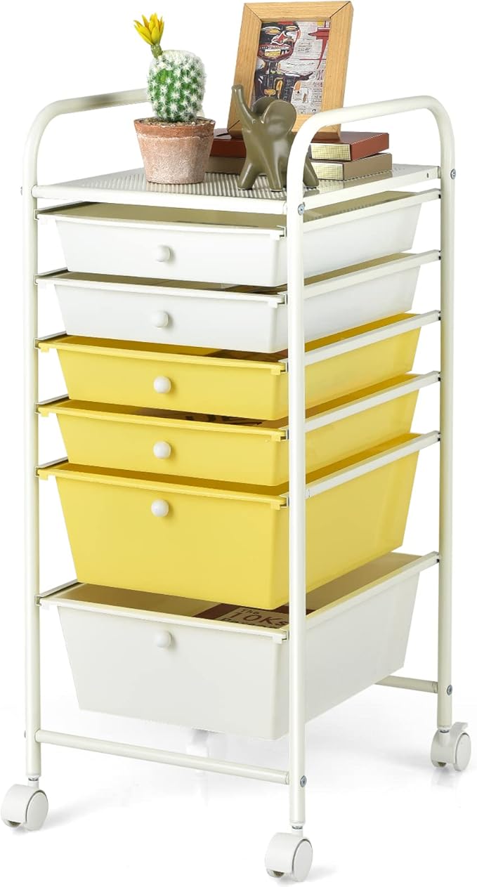 Giantex 6 Storage Drawer Cart Rolling Organizer Cart by Giantex