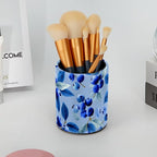 Leather Pen Holder for Desk Blueberry Blue Pencil Cup Desktop Organizer Makeup - Image 6