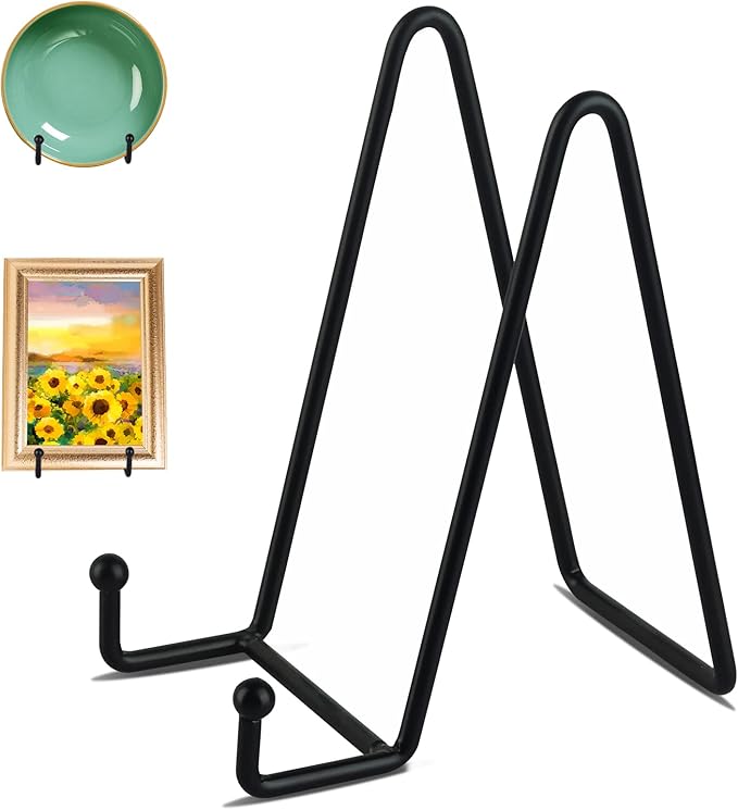 Decolore 3 Pack 6 Inch Black Metal Display Stands Plate Holder Display Stands by Decolore