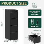 Yukimo 4 Drawer File Cabinet - Image 3