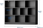 Cozy Castle Black Bookshelf, 3-Tier Open Shelf Bookcase, 10 Cube Storage - Image 2