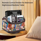 PUSU Remote Control Holder, Colorful Pattern Nightstand TV Caddy, PU Leather - Image 6
