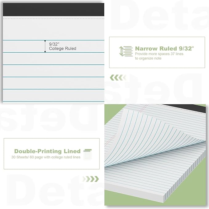 Legal Pads 8.5 x 11.75 Inch Notepad, 12 Pack White Legal Pads 8.5 x 11.75 - Image 4