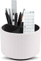 Hennaja Round Leather Art Supply Organizer, Remote Control Holder, 360 Degree by Hennaja