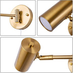 Ahaloye Gold Plug in Wall Sconces Set of 2, Modern Swing Arms Wall Lamp - Image 4