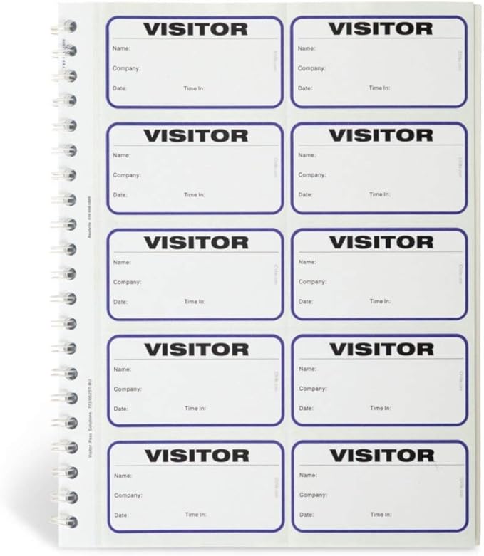 Visitor Log Book, Spiral-Bound Visitor Badges, Guest Register Book, Carbon Copy by IDCardPros