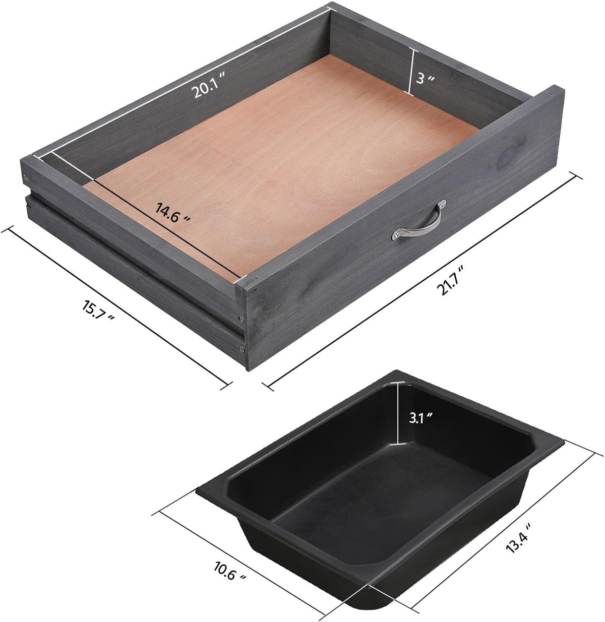 Yaheetech Potting Bench with Sink & Drawer, Outdoor Gardening Table, Gray