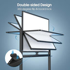 MaxGear Large Black Rolling Whiteboard on Wheels, Reversible Standing - Image 2
