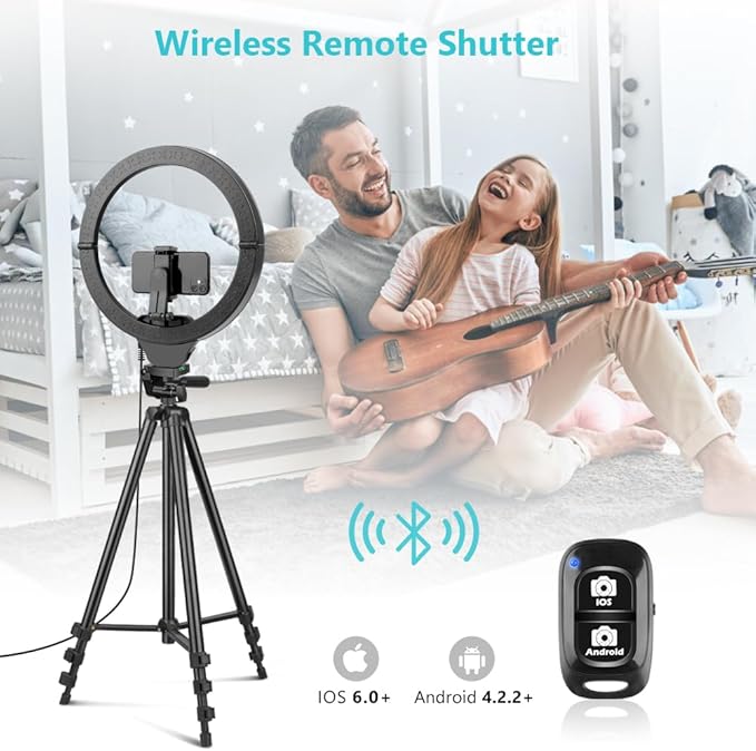 Sensyne 14" Ring Light with Tripod Stand, LED Circle Light with Phone Holder - Image 3