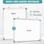 AMUSIGHT Dry Erase Board White Board, Hanging Mounted Whiteboard Silver - Image 2