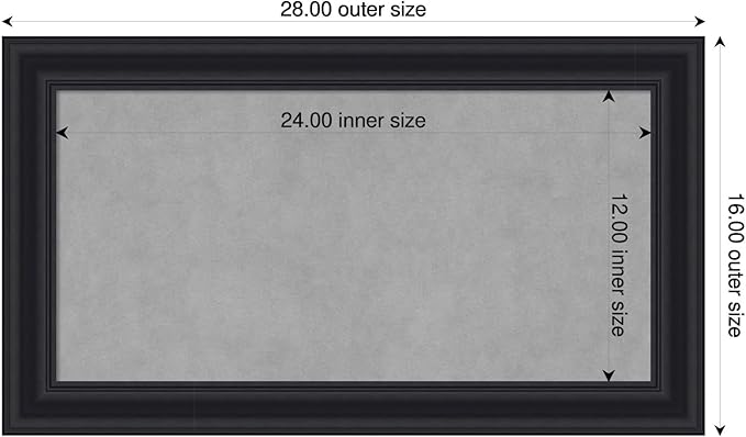 Amanti Art Black Framed Magnetic Board 16x28 Small Vision Board - Image 2