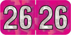 2026 Chart Stickers, Holographic Fuchsia, End Tab, 3/4 x 1-1/2, 500/Roll | Doctor Stuff 26 Year Stickers & Labels, Permanent-Adhesive USA Made to Stay Put for the Life of the Chart