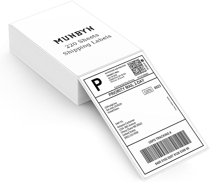 MUNBYN 4"x6" Direct Thermal Shipping Labels, Commercial Grade Permanent by MUNBYN