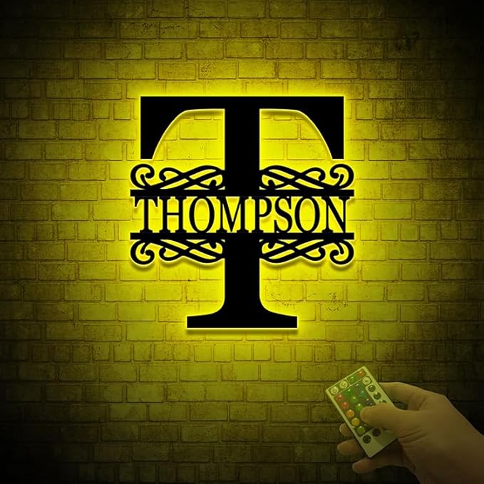 Custom Metal Signs | Personalized Monogram Name Sign | Outdoor Wall Art - Image 2