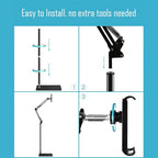 Tablet Floor Stand with 5LB Metal Base, Overhead Bed Phone Stand Angle Height - Image 6