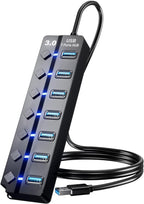 USB 3.0 Hub, PANPEO 7-Port USB Data Hub Splitter by PANPEO