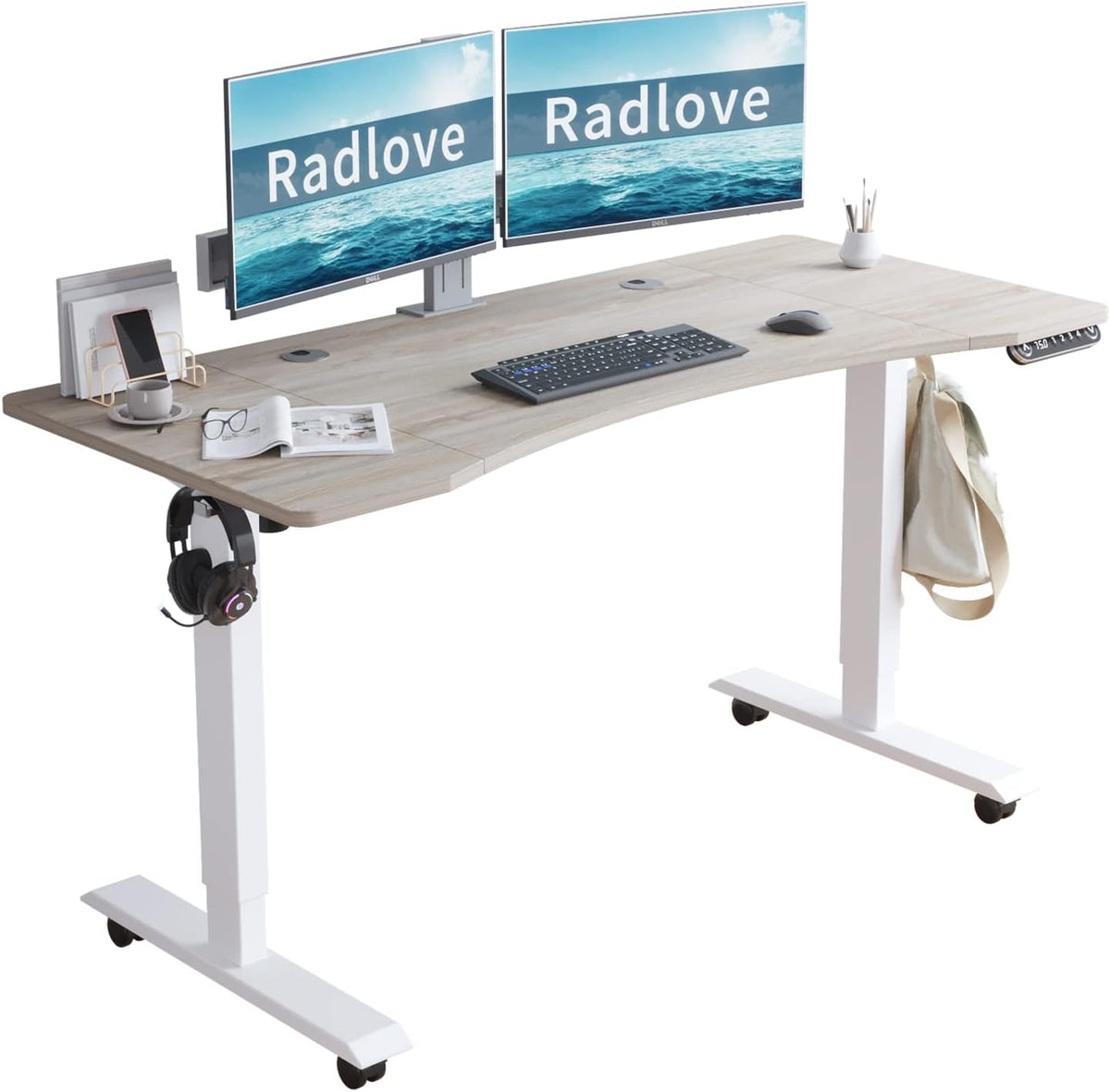 Radlove Electric Standing Desk, 55 x 30 Height Adjustable Computer Desk Sit S...