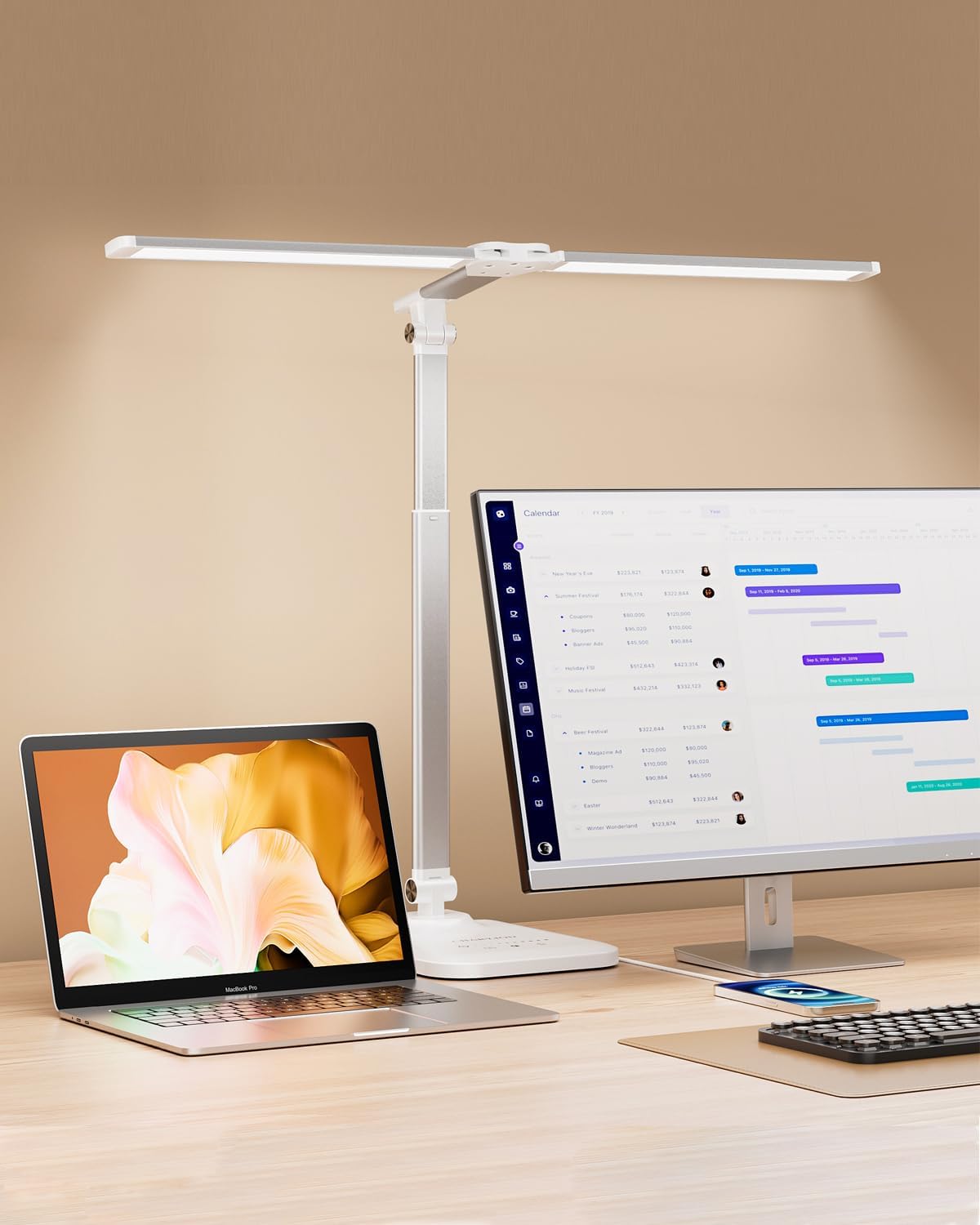 LED Desk Lamp for Office Home, Height Adjustable Architect Desk Light