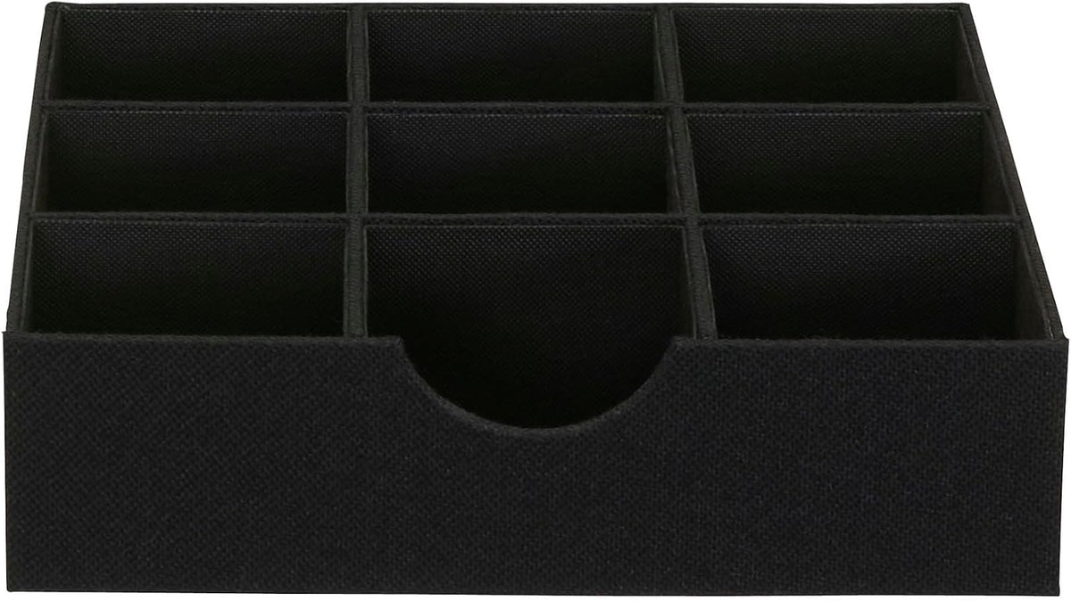 Household Essentials Drawer Organizer Tray with Fabric Cover and 9 Square Com...