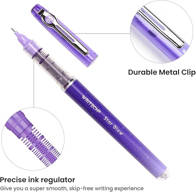 WRITECH Liquid Ink Rollerball Pens: 0.5mm Assorted Color Ink Fine Point Tip - Image 3