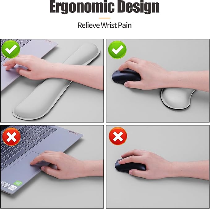 Bloss Leather Desk Pad and Keyboard Wrist Rest, Large Mouse Pad + Keyboard - Image 5