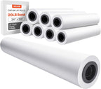 VEVOR Wide Format Paper, 24 in x 150 ft Plotter Roll, 8 Rolls CAD Bond Rolls by VEVOR