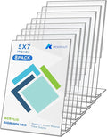 DESONAUT 8 Pack Slant Back Acrylic Sign Holder 5x7 inches, Desktop Tabletop by DESONAUT
