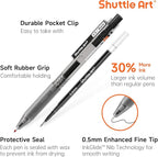 Shuttle Art Black Gel Pens, Ink Glide Series 15 Pack Retractable 0.5mm Fine - Image 2