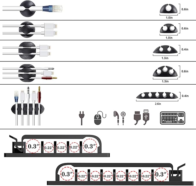 DRIVUU 311Pcs Cable Management Organizer Kit 4 Cable Sleeve Split, 53Cable - Image 4