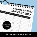 PAPERAGE 2027 Calendar, 12 Months (January 2027 - December 2027), Small (9 in x 11 in), Minimalist Wall and Desk Calendar with Monthly Views, Yearly Plans & Notes Section – Rainbow