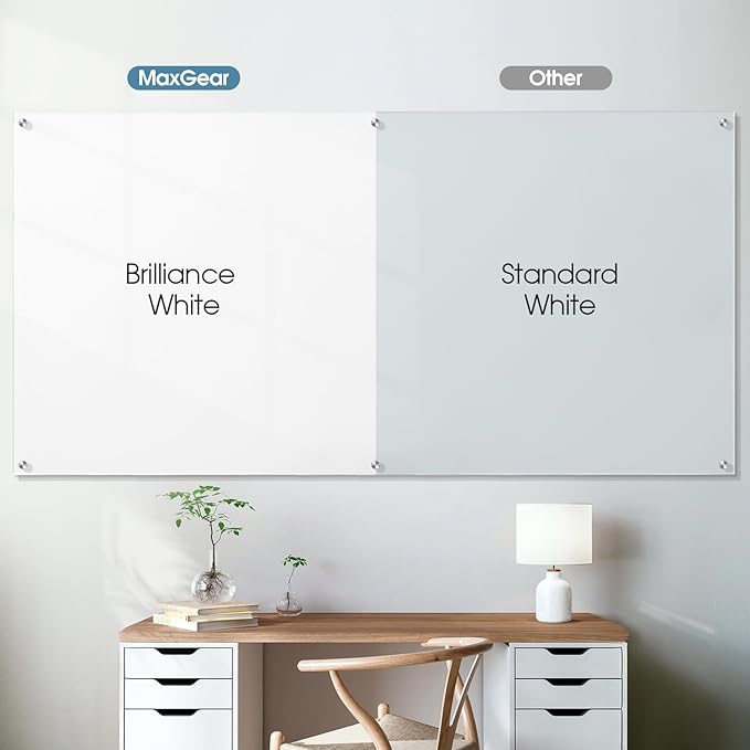 MaxGear Glass Whiteboard Tempered Magnetic Dry Erase Board 72 x 48 Inch Ultra - Image 3