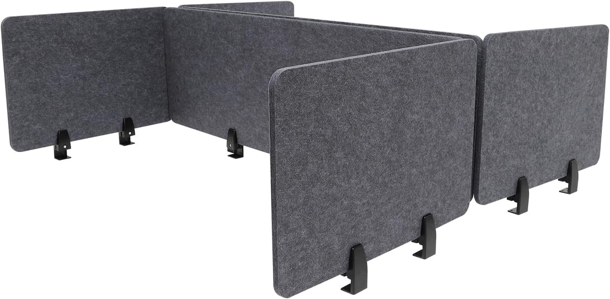 Clamp-On Acoustic Desk Divider, Desktop Privacy Panel, Sound Absorbing