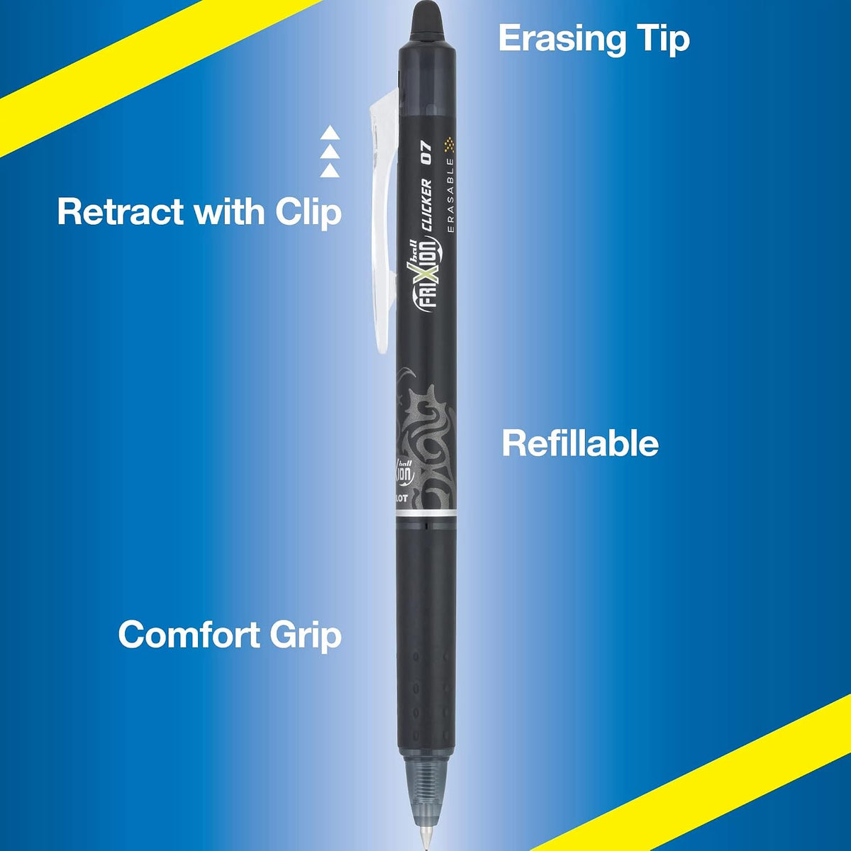 PILOT FriXion Clicker Gel Ink Pens 0.7mm, Assorted Colors, 36-Pack