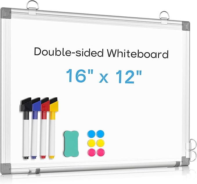 AMUSIGHT Dry Erase Board White Board, Hanging Mounted Whiteboard Silver by AMUSIGHT