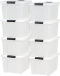 IRIS USA 33 Qt Stackable Plastic Storage Bins