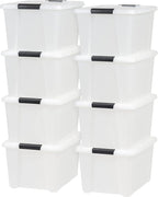 IRIS USA 33 Qt Stackable Plastic Storage Bins by IRISUSA
