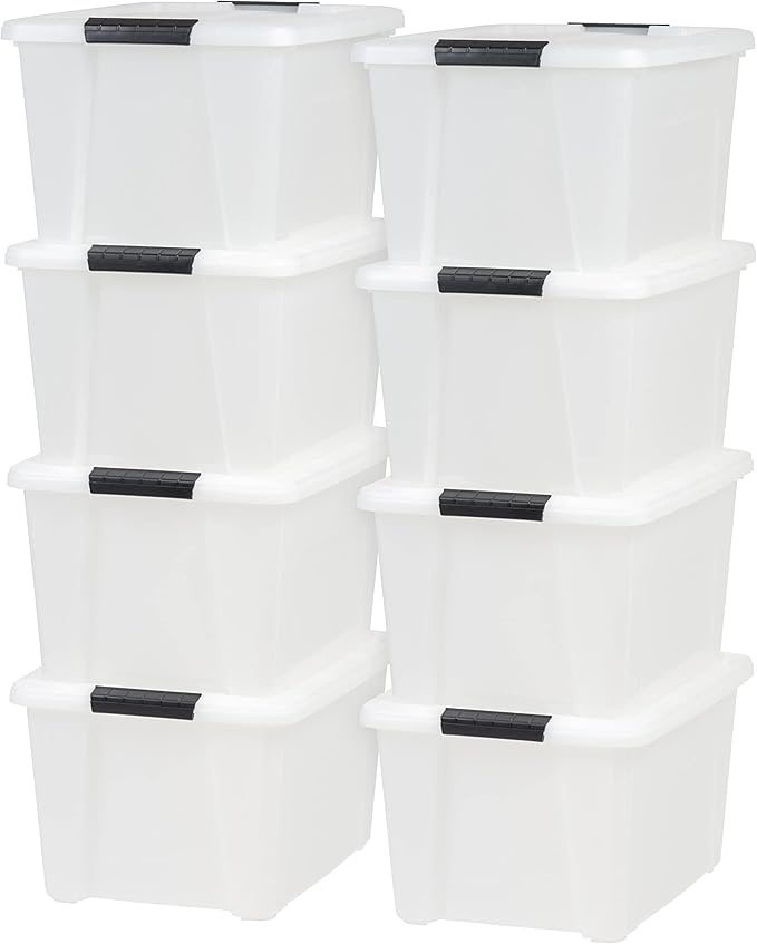 IRIS USA 33 Qt Stackable Plastic Storage Bins by IRISUSA