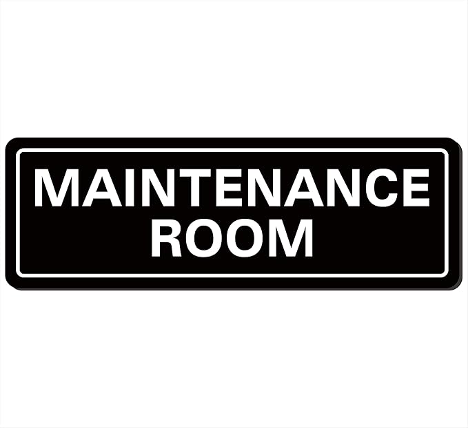Maintenance Room Sign, Premium Durable Acrylic Material, Super Strong Adhesive by Unknown