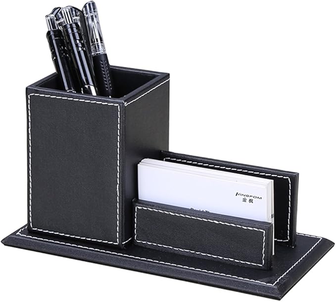 KINGFOM PU Leather Desk Organizer and Accessories, Pencil Holder - Image 2