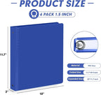 3 Ring Binder 1.5 Inch, PANDRI 6 Pack 1.5-Inch Binder Fits Letter Size 8.5'' x - Image 2