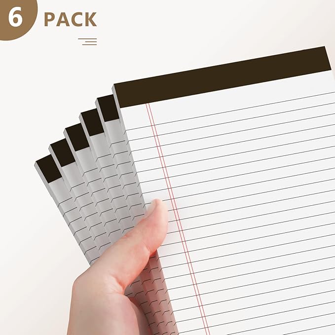 Nichela 5" x 8" Note Pads 6 Pack of Legal Pads Narrow Ruled Notepad - Image 5