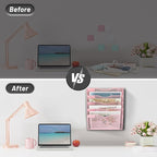 EASEPRES 5 Pocket Mesh Hanging Wall File Organizer, Wall Mounted Mail Paper - Image 3
