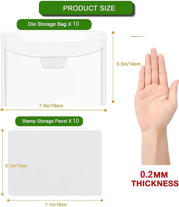BROTOSPAC 24 PCS Clear Stamps Storage Panels, Resealable Die Cut Storage Bag - Image 5