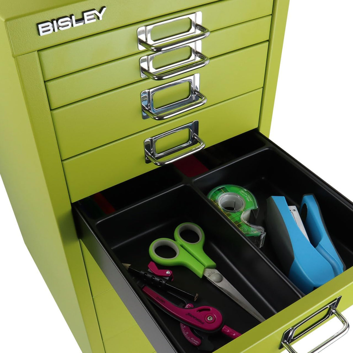8-Drawer Steel MultiDrawer Cabinet - Green, by Bisley